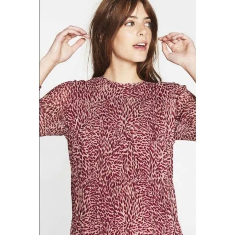 BA&SH Grace Chiffon Mini Dress ~ Rose S (1) NWT - Picture 6 of 12